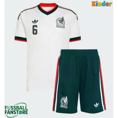 Mexiko Erik Lira #6 Replik Auswärtstrikot Kinder WM 2026 Kurzarm (+ Kurze Hosen)